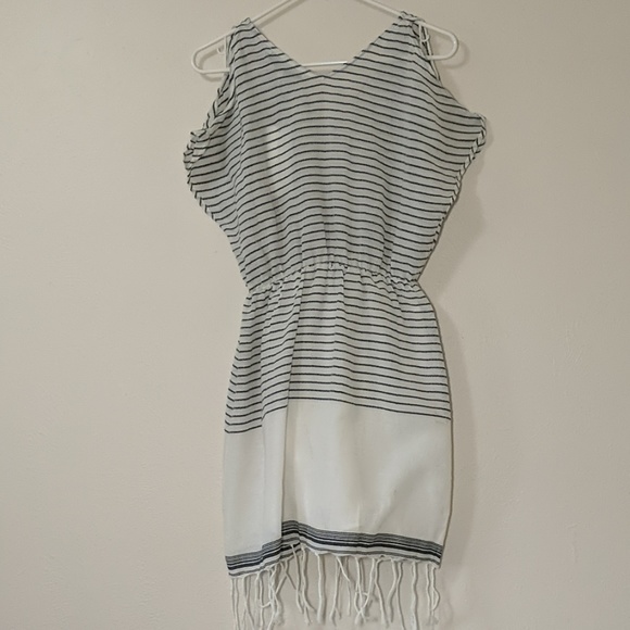 NWT Collective Concepts Stripe Cold Shoulder Dress - Picture 3 of 6